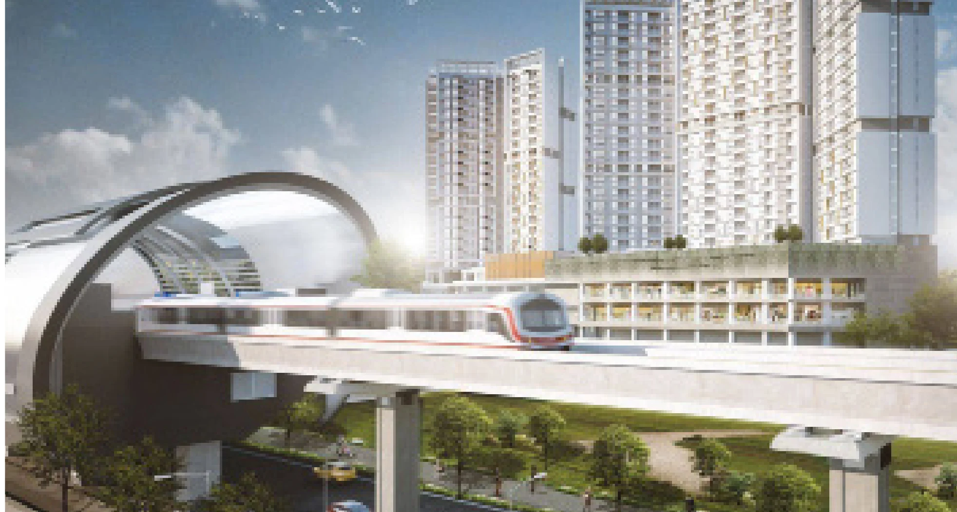Developer visualisation of Eastern Green LRT City in Bekasi